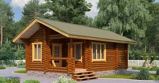 Одноэтажный дом из бревна под ключ в Славгороде –цены от 134082 рублей